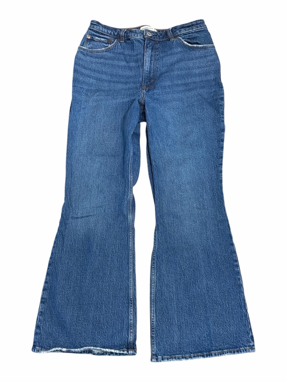 70s Boho Abercrombie Curve Love High Rise Flare Jeans 31/12 Short